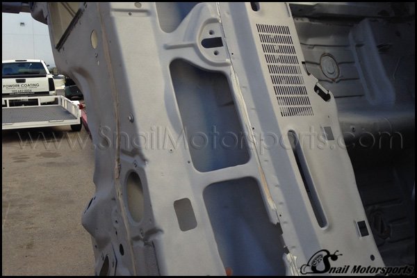 1969 Camaro firewall and cowl after sand blasting