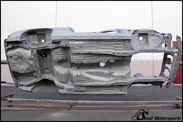 Nissan 240SX underside after sand blasting