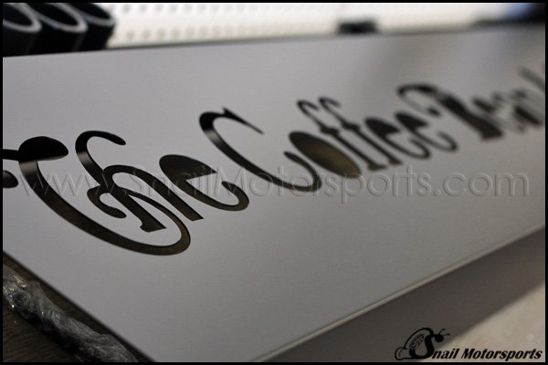 Coffee shop sign in Flat Bronze