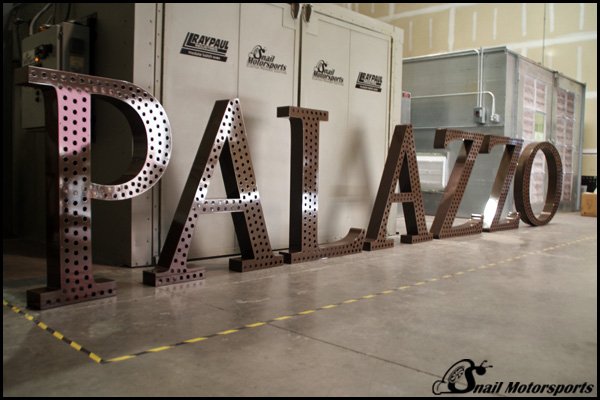 Palazzo Hotel signage in Bronze