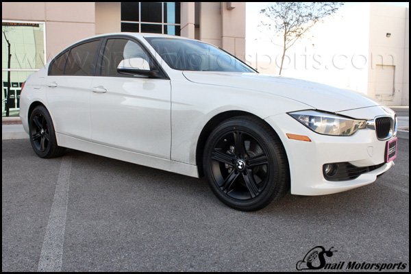 BMW 328i sedan on Satin Black wheels