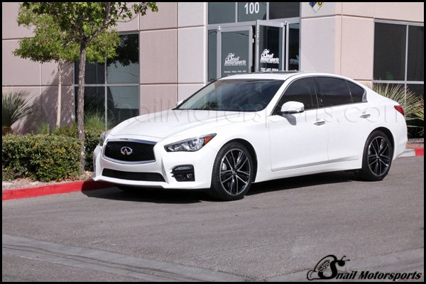 Infiniti Q50S with Black Metallic and machined wheels