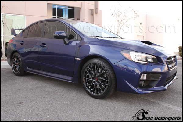 Subaru STI with Factory color match Metallic Grey wheels