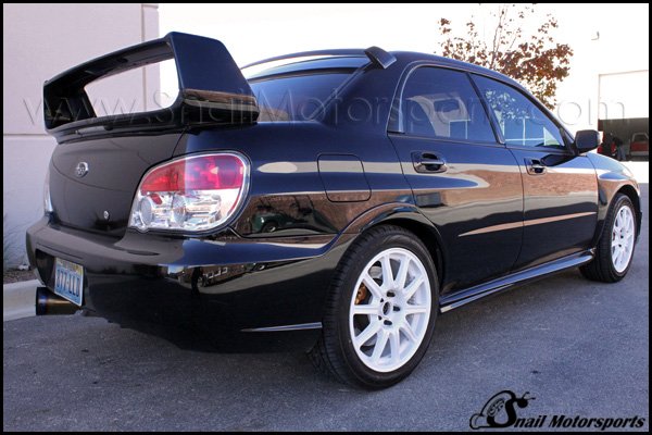 Subaru STI with Gloss White wheels