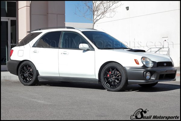 Subaru WRX hatback bugeye with Flat Black wheels