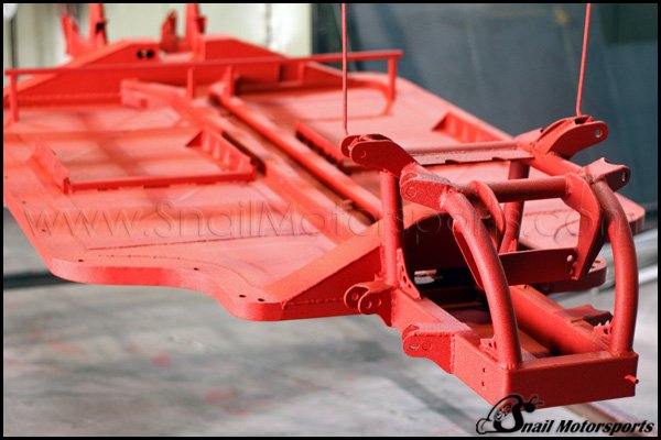 Karmann Ghia custom pan in Wrinkle Red