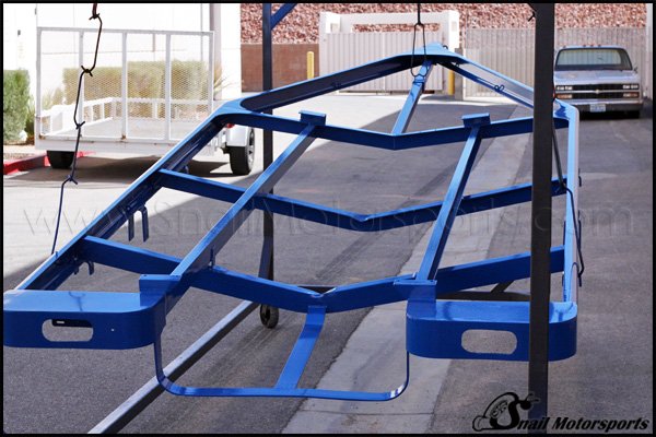 Boat trailer frame in Gloss Blue