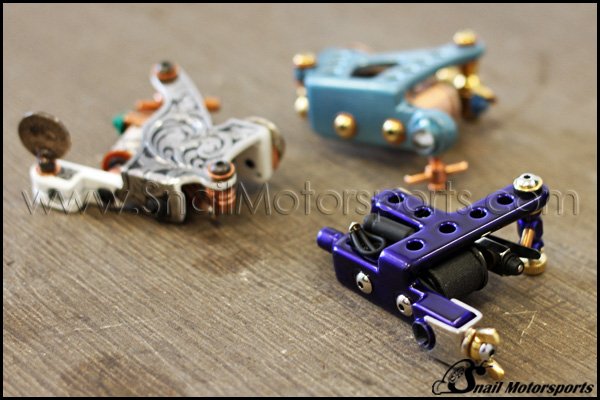 Custom tattoo machines in various colors