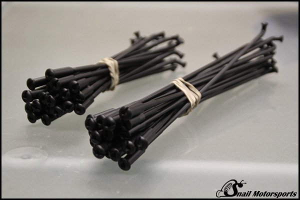 Motorcycle wheel spokes in Flat Black