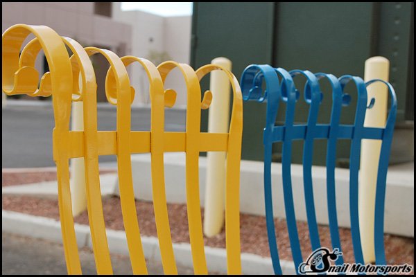 Chairs in Gloss Yellow & Blue