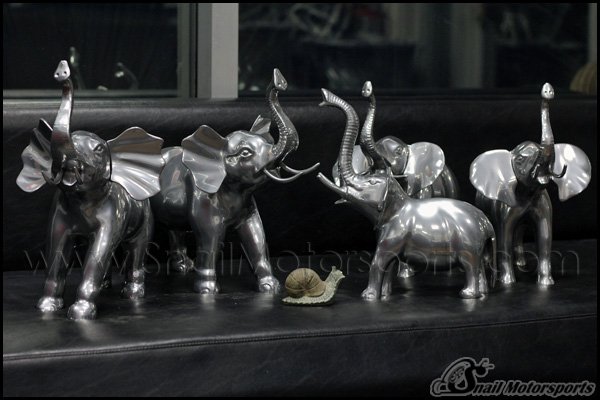 Decorative elephants in Super Chrome