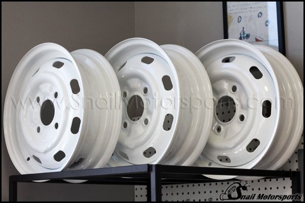 VW steel wheels in Gloss White